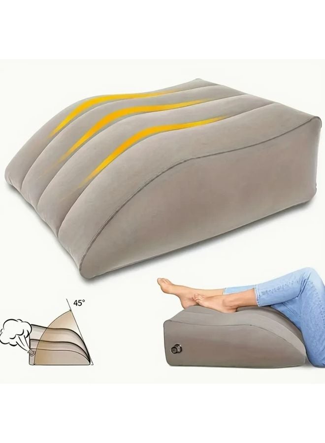 Inflatable Leg Pillow Portable Elevation Cushion For Knee Support Muscle Relaxation Grey - Image 2